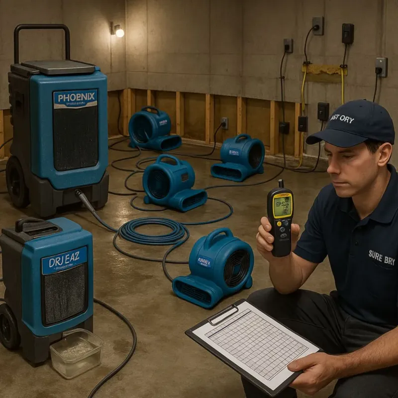 Structural Drying and Dehumidification process in Passaic, NJ